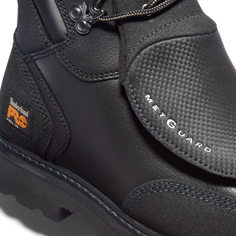 Timberland Μποτακια Εργασίας Ανδρικα Μαυρα - Pro® Met Guard 6\" Steel Toe - Greece 0943175-KQ